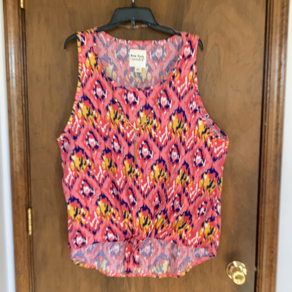New york Laundry sleeveless knot front top attached necklace 3X - Picture 10 of 15